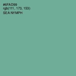 #6FAD99 - Sea Nymph Color Image